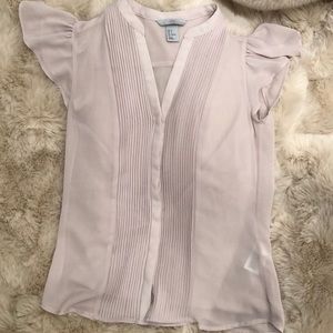 Blush Flutter Sleeve Blouse